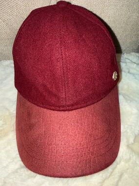 Vince Camuto Maroon Red Wool-Look Baseball Cap
